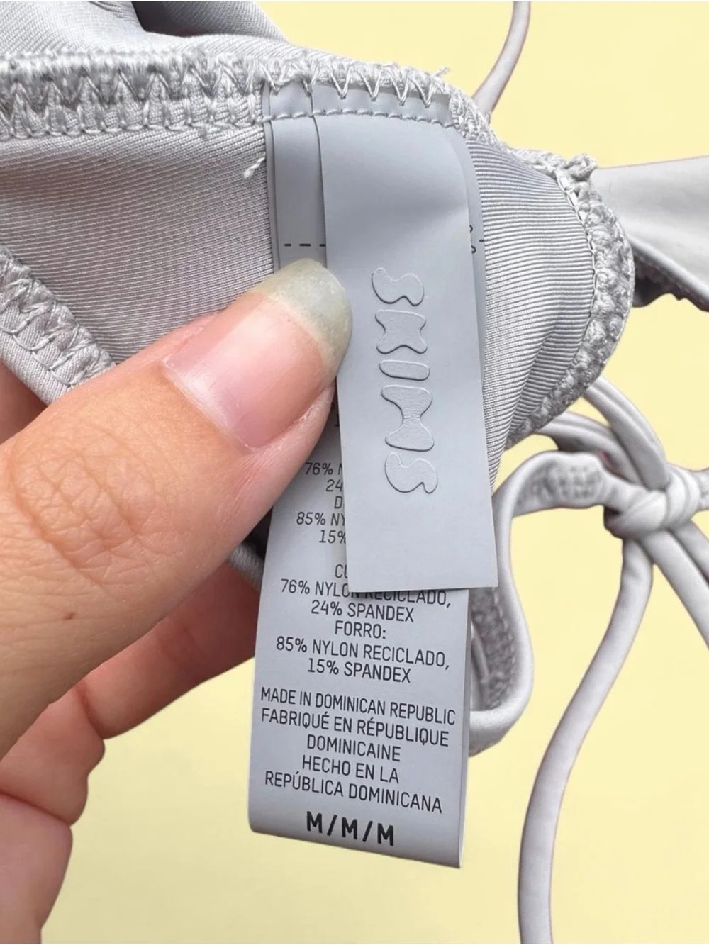 SKIMS Light Gray Tie-Front Bralette Top